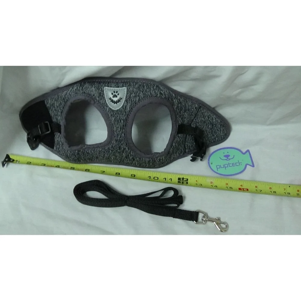 Harness and Leash Set for Small Cats & Dogs PUPTECK - Dark Gray #170